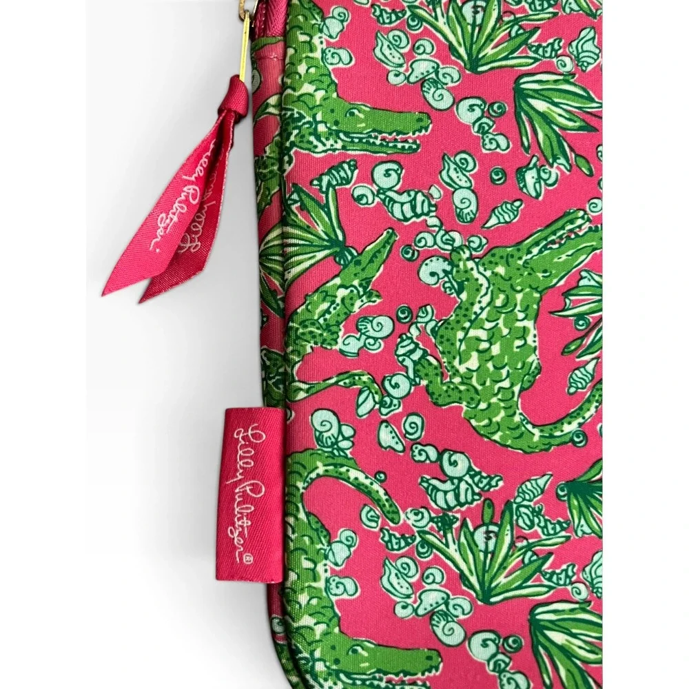 Lilly Pulitzer Lator Gator Tablet iPad Sleeve Case Neoprene Pink Green Alligator